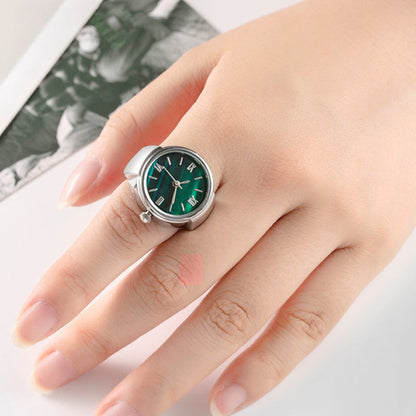 Montre bague ronde à quartz créative