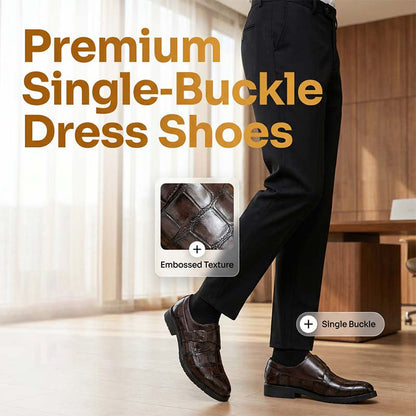 Chaussures classiques à boucle unique en simili cuir pour homme