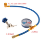 🔧⚙️ PROMO LIMITÉE -50% ! Tuyau de Remplissage R134a avec Manomètre – 0-350 PSI, Compatible R12/R22, Raccord Rapide 13 mm, Kit Complet