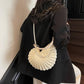 🐚✨ PROMO FLASH 50% ! Sac à Main Coquillage Tricot – Bretelles Duales (Chaîne Perles & Poignée Tressée), Léger, Style Bohème & Polyvalent 👒