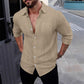 🌿 Chemise Homme en Lin à Manches Longues & Boutonnage Classique