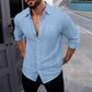 🌿 Chemise Homme en Lin à Manches Longues & Boutonnage Classique