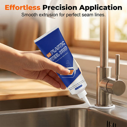 📢🔧 PROMO -50% ! Pâte de Réparation Étanche – 150 ml, Blanc Brillant Porcelaine, Résistante à l'Eau et Moisissures, Application Facile