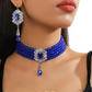 📢📢50 % DE RÉDUCTION !! ⏰Ensemble collier ras-du-cou et boucles d'oreilles en cristal de luxe