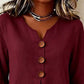 🌸Blouse à col en V et manches à volants pour femme