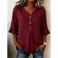 🌸Blouse à col en V et manches à volants pour femme