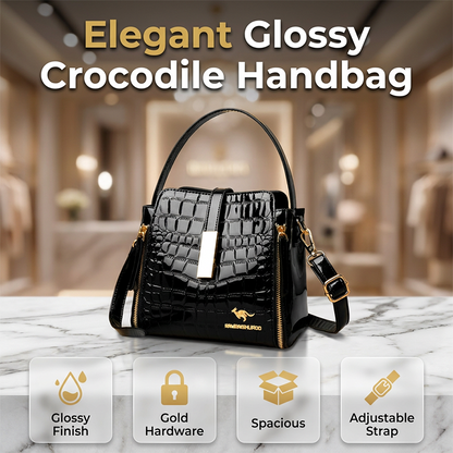 📢📢50 % DE RÉDUCTION !! ⏰ Sac à Main Croco Brillant – Élégant, Structure, Polyvalent 💎