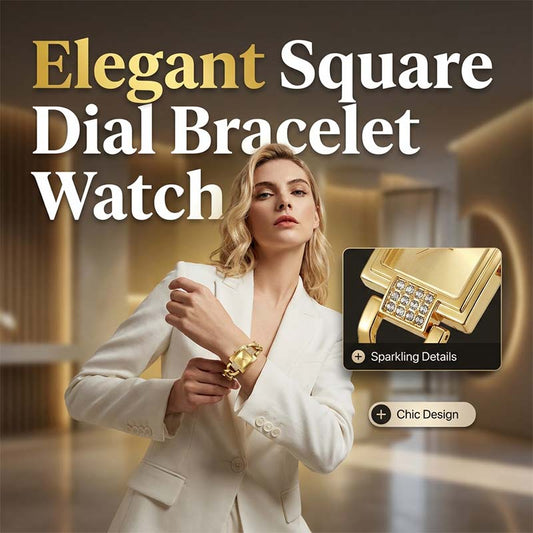 Montre bracelet à cadran carré pour femme