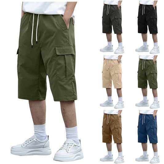 🩳 50% DE RÉDUCTION 🔥 Short cargo décontracté homme – Taille à cordon, multi-poches & tissu léger – 6 couleurs, coupe détendue – parfait pour randonnée ou été ☀️