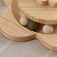🐱 -50% ! 🎾 Centre d’Activités Multifonctionnel pour Chat – Bois Massif + Sisal – Griffoir + Piste à Billes + Jouet à Plume – Hauteurs 40/46/50 cm 🐾