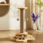 🐱 -50% ! 🎾 Centre d’Activités Multifonctionnel pour Chat – Bois Massif + Sisal – Griffoir + Piste à Billes + Jouet à Plume – Hauteurs 40/46/50 cm 🐾