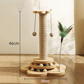 🐱 -50% ! 🎾 Centre d’Activités Multifonctionnel pour Chat – Bois Massif + Sisal – Griffoir + Piste à Billes + Jouet à Plume – Hauteurs 40/46/50 cm 🐾