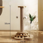 🐱 -50% ! 🎾 Centre d’Activités Multifonctionnel pour Chat – Bois Massif + Sisal – Griffoir + Piste à Billes + Jouet à Plume – Hauteurs 40/46/50 cm 🐾