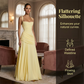 Robe longue à encolure carrée et corsage froncé pour femm
