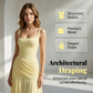 Robe longue à encolure carrée et corsage froncé pour femm