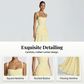 Robe longue à encolure carrée et corsage froncé pour femm