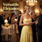 Robe longue à encolure carrée et corsage froncé pour femm