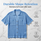 👚🧶 PROMO LIMITÉE 50% ! Chemise Boutonnée Femme Tricotée à Manches Courtes – Tissu Ajouré Respirant, 2 Poches, Coupe Légère, 2 Couleurs, Parfaite pour Superposition Estivale 🌞
