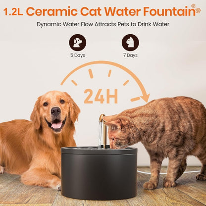 🐾 OFFRE LIMITÉE -50% ! ✨ Fontaine À Eau en Céramique pour Animaux avec Robinet
