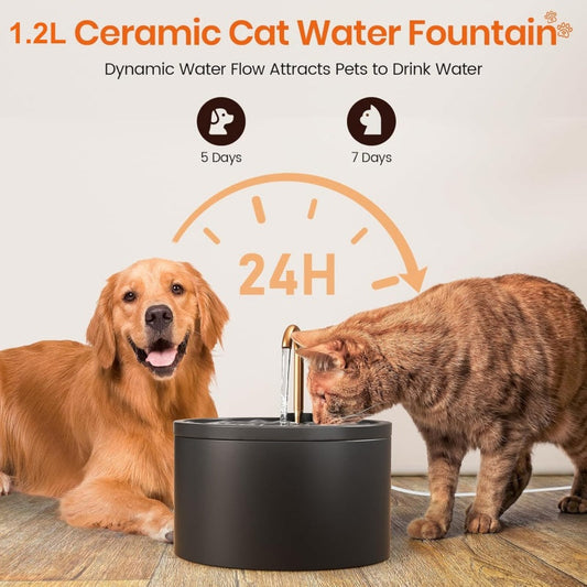 🐾 OFFRE LIMITÉE -50% ! ✨ Fontaine À Eau en Céramique pour Animaux avec Robinet
