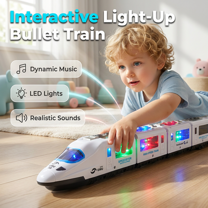 🚄 OFFRE LIMITÉE -50% ! ✨ Train À Grande Vitesse Électrique – Lumières, Pare-Chocs & Musique 🎵