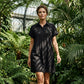 Robe Chemise Décontractée À Manches Courtes avec Poches et Boutons