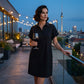 Robe Chemise Décontractée À Manches Courtes avec Poches et Boutons
