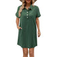 Robe Chemise Décontractée À Manches Courtes avec Poches et Boutons