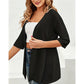 🧥 OFFRE LIMITÉE -50% ! ✨ Cardigan Ouvert Grande Taille pour Femme – Léger, Mi-Long, Manches À Moitié 🍁