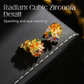 ✨ Boucles d'oreilles clous feu d'artifice – Zircone cubique scintillante, cuivre plaqué or 18K – Légères (8g) et confortables – Cadeau idéal pour toutes occasions 🎆💎