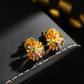 ✨ Boucles d'oreilles clous feu d'artifice – Zircone cubique scintillante, cuivre plaqué or 18K – Légères (8g) et confortables – Cadeau idéal pour toutes occasions 🎆💎