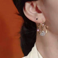 Boucles D'Oreilles Double Anneau Boule Zirconia Scintillante