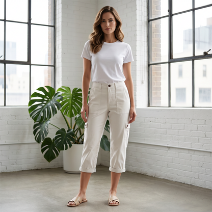 📢📢50% OFF !! ⏰Women's Casual Cargo Capri Pants with Pockets