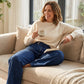 Jean taille haute à jambes larges pour femme