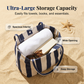 👜 50% DE RÉDUCTION 🏖️ Sac cabas de plage à rayures verticales classiques – Léger & spacieux – Lavable en machine, parfait pour courses, piscine ou week-end 🛍️