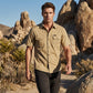 👕 50% DE RÉDUCTION 🔧 Chemise tactique manches courtes pour homme – 6 poches, épaulettes & design robuste – Idéale pour outdoor, bricolage ou usage quotidien – respirante et résistante 🌿