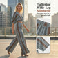 Women's Striped Crop Top & Wide-Leg Pants Set