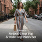 Women's Striped Crop Top & Wide-Leg Pants Set