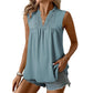 Women’s Polka-Dot Sleeveless Top with Lace V-Neck