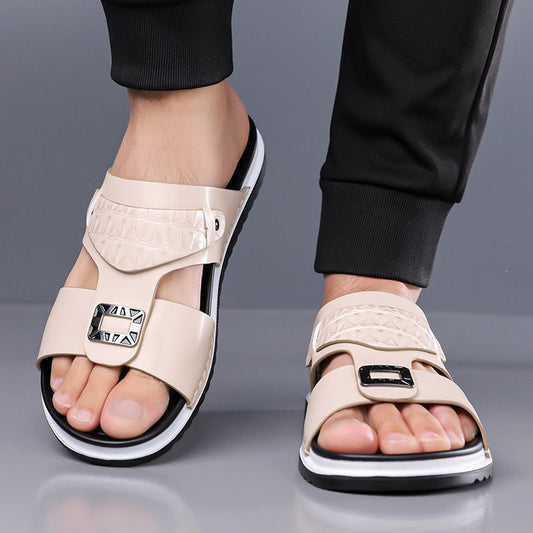 Sandales Slip-On en Simili Cuir pour Homme
