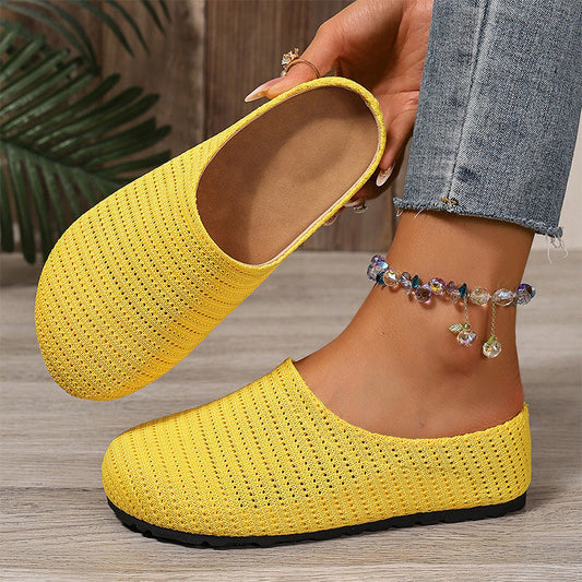 Mules en Tricot Respirant À Enfiler pour Femme
