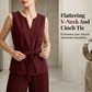 Ensemble 2 Pièces Top Sans Manches et Pantalon pour Femme
