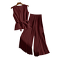 Ensemble 2 Pièces Top Sans Manches et Pantalon pour Femme