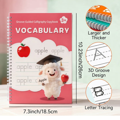 ⏰ PROMO FLASH -50% ✍️ Cahier calligraphie réutilisable, rainures de guidage, parfait pour apprendre l’écriture aux enfants 📖✨