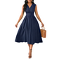 Robe Élégante Sans Manches Col V pour Femme