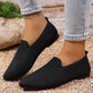 Chaussures plates en tricot à bout pointu pour femme – Mocassins à enfiler