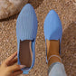 Chaussures plates en tricot à bout pointu pour femme – Mocassins à enfiler