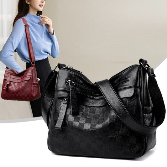 👜 OFFRE LIMITÉE -50% ! ✨ Sac Bandoulière en Cuir PU pour Femme – Motif Damier, Multi-Compartiments, Bretelle Réglable 🌸