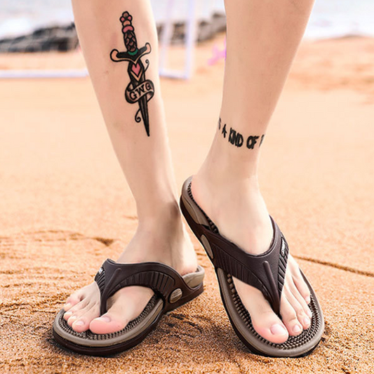 🩴 OFFRE LIMITÉE -50% ! ✨ Tongs Légères pour Homme – Semelle Massante, Antidérapante, Flexible 🏖️