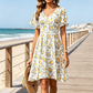 Robe À Col V et Imprimé Floral pour Femme